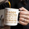 Daddy No Matter How Big We Get, Colorful Footprints - Personalized Custom Coffee Mug - DAD231_MG