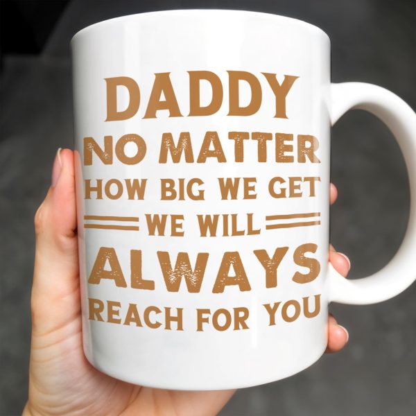 Daddy No Matter How Big We Get, Colorful Footprints - Personalized Custom Coffee Mug - DAD231_MG