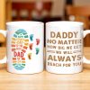 Daddy No Matter How Big We Get, Colorful Footprints - Personalized Custom Coffee Mug - DAD231_MG