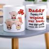 Daddy Thanks For Wiping Our Bum Personalized Coffee Mug