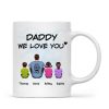 Daddy We Love You Back View Man Sitting With Kids Dog Cat Personalized Mug