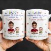 DADDY Without Me Today Is Just Another Day, Cartoon Father And Baby - Personalized Custom Coffee Mug - DAD166_MG
