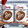 Daddy You're A Great Catch With Baseball And Glove - Personalized Custom Coffee Mug - DAD206_MG