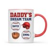 Daddy's Dream Team Baseball 3D Inflated Effect Personalized Mug
