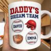 Daddy's Dream Team Baseball 3D Inflated Effect Personalized Mug