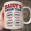 Daddy's Dream Team Baseball 3D Inflated Effect Personalized Mug