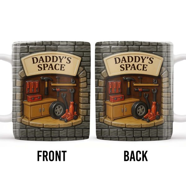 Daddy's Space, Garage and Tools Design - Personalized Custom Coffee Mug - DAD069_MG
