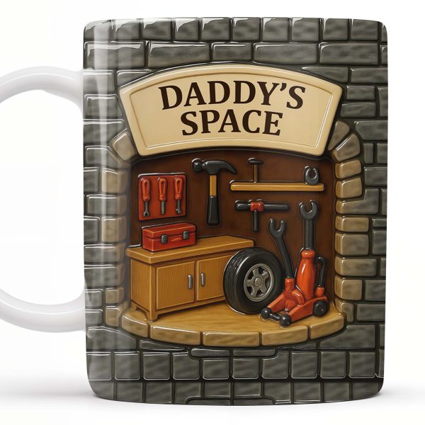 Daddy's Space, Garage and Tools Design - Personalized Custom Coffee Mug - DAD069_MG