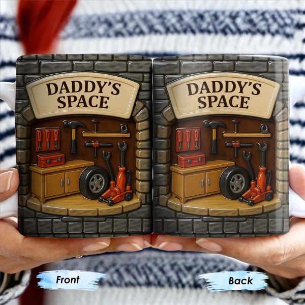 Daddy's Space, Garage and Tools Design - Personalized Custom Coffee Mug - DAD069_MG