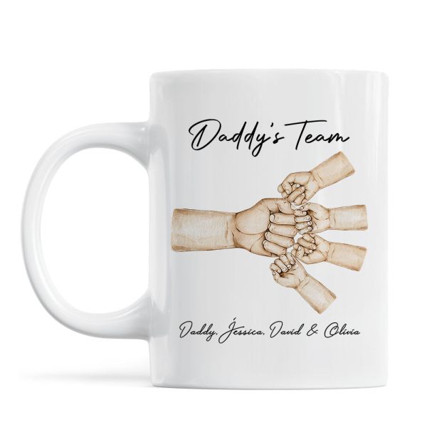 Daddy's Team Fist Bump Personalized Mug