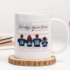 Daddy's Team Football Family Sitting Personalized Mug, Father's Day Gift For Dad, Grandpa, Husband