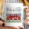 Daddy's Team Football Family Sitting Personalized Mug, Father's Day Gift For Dad, Grandpa, Husband