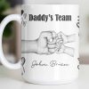 Daddy's Team Hand Holding Design - Personalized Custom Coffee Mug - DAD276_MG
