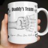 Daddy's Team Hand Holding Design - Personalized Custom Coffee Mug - DAD276_MG