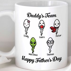 Daddy's Team Personalized Custom Father's Day Mug C308