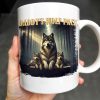 Daddy's Wolf Pack Featuring Wolves In Forest - Personalized Custom Coffee Mug - DAD208_MG