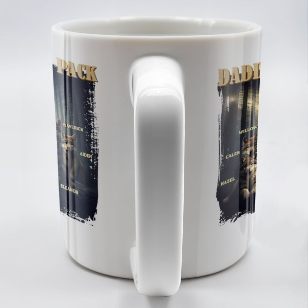 Daddy's Wolf Pack Featuring Wolves In Forest - Personalized Custom Coffee Mug - DAD208_MG