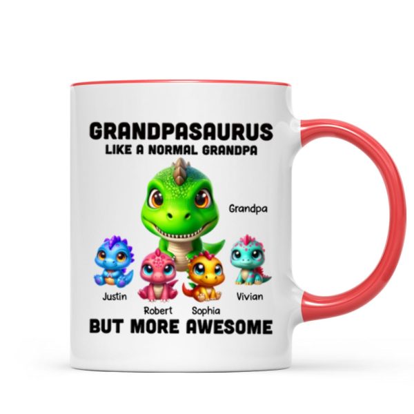 Daddysaurus Grandpasaurus 3D Dinosaurs Personalized Mug