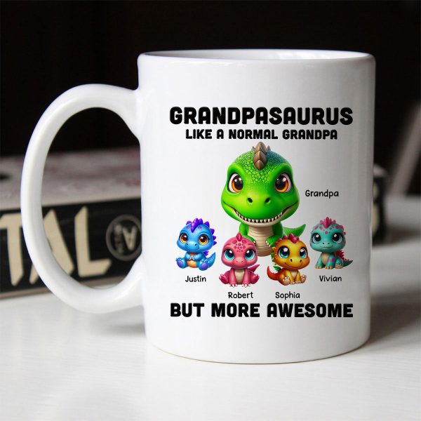 Daddysaurus Grandpasaurus 3D Dinosaurs Personalized Mug