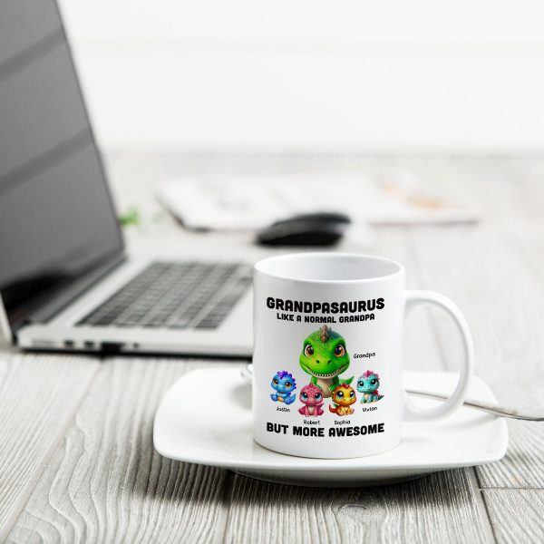 Daddysaurus Grandpasaurus 3D Dinosaurs Personalized Mug
