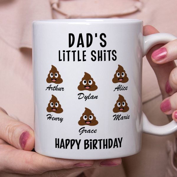 Dad's Little Shits Custom Family Mug