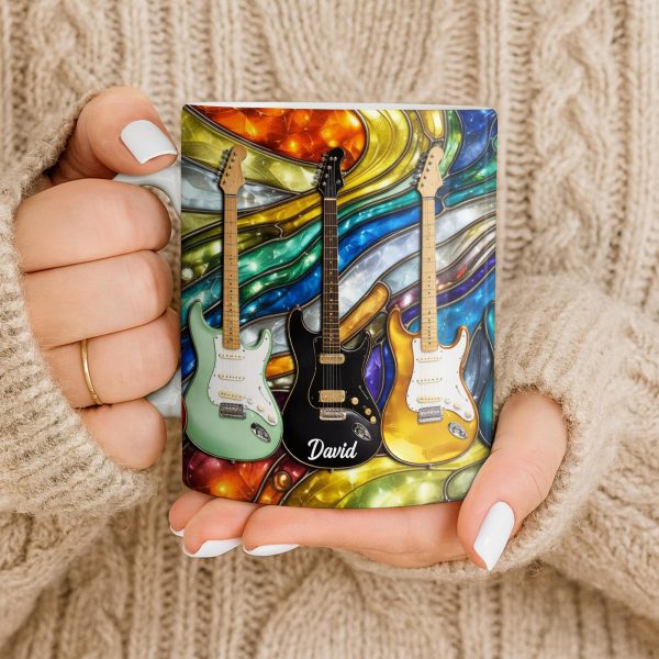 David Electric Guitar Art - Personalized Custom Coffee Mug - HOB094_MG