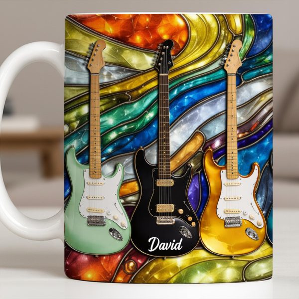 David Electric Guitar Art - Personalized Custom Coffee Mug - HOB094_MG