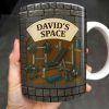 David's Space, Gym Equipment and Dumbbells - Personalized Custom Coffee Mug - FTN009_MG