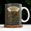David's Space, Gym Equipment and Dumbbells - Personalized Custom Coffee Mug - FTN009_MG