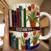 Daydreaming About Books & Tulips - Personalized White Edge-to-Edge Mug - Gift For Her, Book Lovers HH01