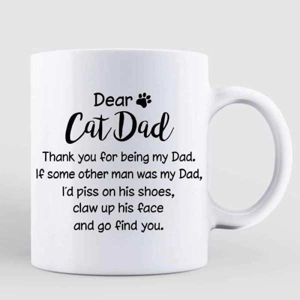 Dear Cat Dad Old Man Personalized Mug