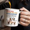 Dear Dad Thank You For Being Our Dad, Dogs Illustration - Personalized Custom Coffee Mug - DOG038_MG