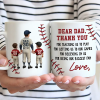 Dear Dad Thank You For Teaching Me Play Baseball - Personalized Mug