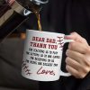 Dear Dad Thank You For Teaching Me Play Baseball - Personalized Mug
