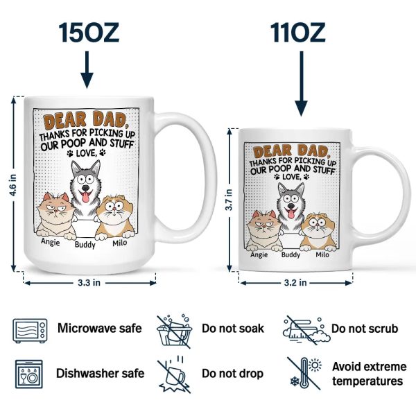 Dear Dad Thanks For Picking Up My Poop - Personalized Mug