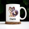 Dear Dad Thanks For Picking Up My Poop, Dog And Paw Prints - Personalized Custom Coffee Mug - PET095_MG