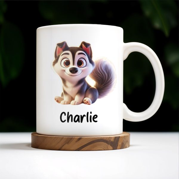 Dear Dad Thanks For Picking Up My Poop, Dog And Paw Prints - Personalized Custom Coffee Mug - PET095_MG