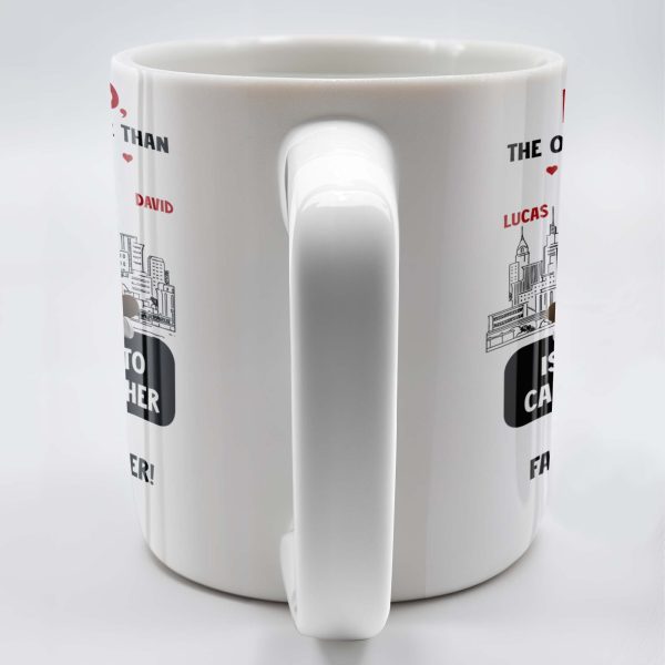 Dear Dad, The Only Thing Better Than Being Your Son, Cartoon Characters and City Skyline - Personalized Custom Coffee Mug - DAD106_MG