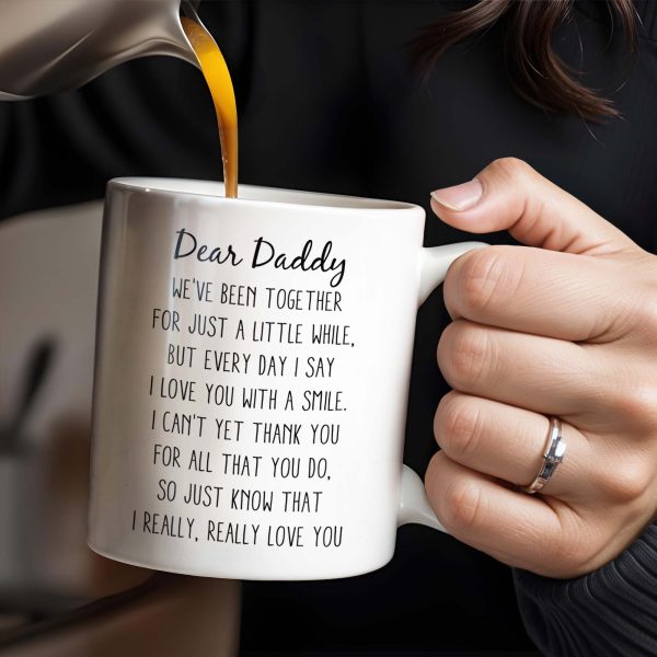 Dear Daddy, We've been together for just a little while, Photo and Heart - Personalized Custom Coffee Mug - DAD043_MG