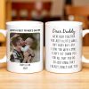 Dear Daddy, We've been together for just a little while, Photo and Heart - Personalized Custom Coffee Mug - DAD043_MG