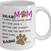 Dear Dog Mom Coffee Mug Funny Gift for Dog Lover Mom, Birthday Mother's Day Christmas Gift for Pet Mom