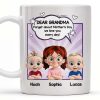 Dear Grandma, Forget About Mother's Day, We Love You Every Day, Cartoon Children and Heart Speech Bubble - Personalized Custom Coffee Mug - GRM065_MG
