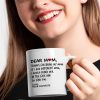Dear Mom Coffee Mug Funny Gift for Mom from Daughter Son Kids Husband, Mothers Day Birthday Gift for Mom
