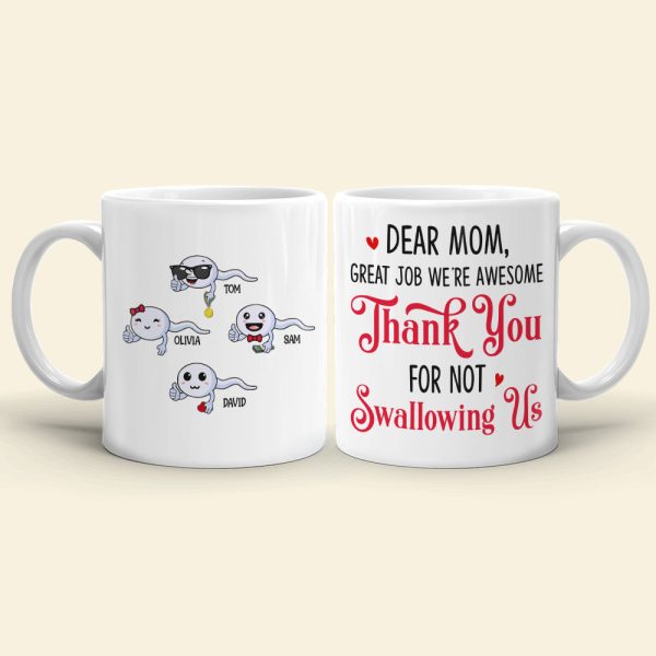 Dear Mom, Great Job We're Awesome, Gift For Mother's Day, Personalized Mug, Sperm Mug, Mother's Day Gift