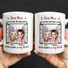 Dear Mom Side By Side Or Miles Apart Cityscape And Hearts Design - Personalized Custom Coffee Mug - MOM135_MG