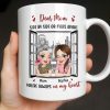 Dear Mom Side By Side Or Miles Apart Cityscape And Hearts Design - Personalized Custom Coffee Mug - MOM135_MG