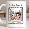 Dear Mom Side By Side Or Miles Apart Cityscape And Hearts Design - Personalized Custom Coffee Mug - MOM135_MG