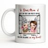 Dear Mom Side By Side Or Miles Apart Cityscape And Hearts Design - Personalized Custom Coffee Mug - MOM135_MG