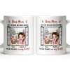 Dear Mom Side By Side Or Miles Apart Cityscape And Hearts Design - Personalized Custom Coffee Mug - MOM135_MG