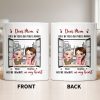 Dear Mom Side By Side Or Miles Apart Cityscape And Hearts Design - Personalized Custom Coffee Mug - MOM135_MG